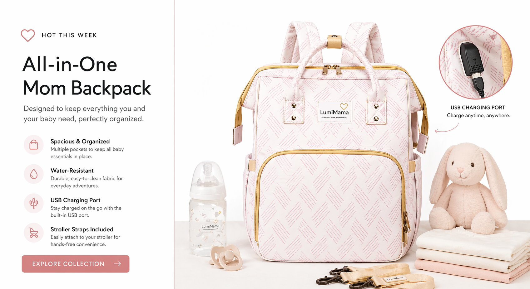 LumiMama™ 2-in-1 Diaper Backpack & Baby Bed