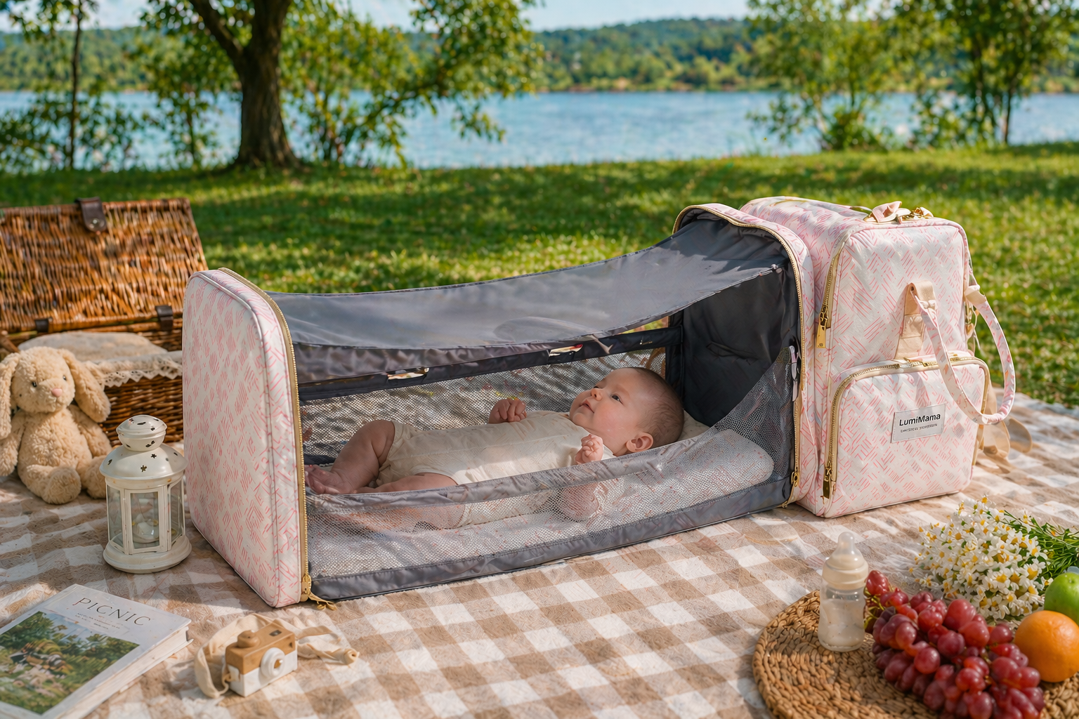 LumiMama™ 2-in-1 Diaper Backpack & Baby Bed